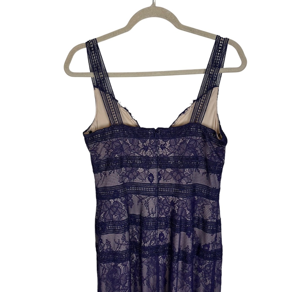 Tadashi Shoji Dutton Grape Purple Floral Lace V-Neck Gown Size 8‎ NWT Maxi Dress - Picture 6 of 13